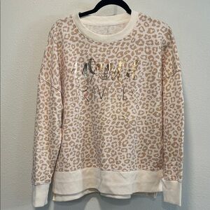 Going to Disney!!? Leopard Disney Animal Kingdom Print Sweater - Cream and Tan